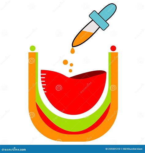 Letter U Combining with Chemical Bottle Logo. Laboratory Logo Vector