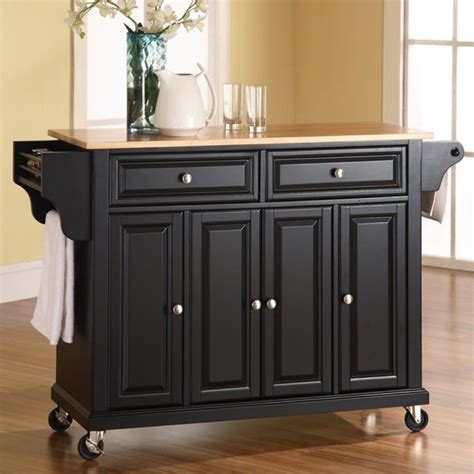 Kitchen island carts are also ideal for storing cookware, bakeware and more. Natural Wood Top Kitchen Cart/Island - Traditional ...