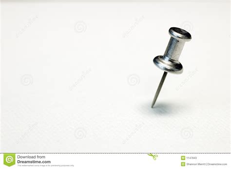 Push Pin Upright On White Background Stock Photos Image