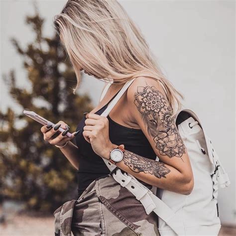 Female Upper Arm Half Arm Sleeve Tattoo Ideas Viraltattoo