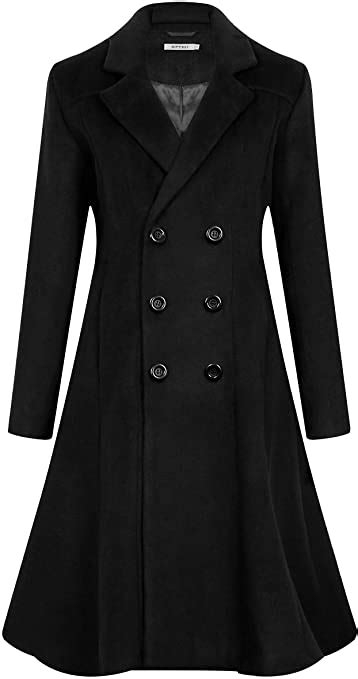 aptro women s winter wool dress coat double breasted pea coat long trench coat