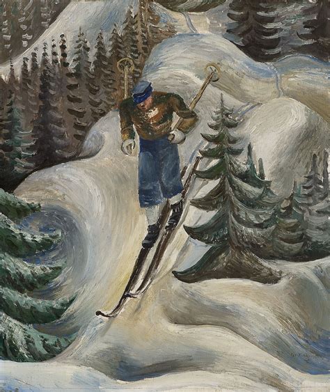 Per Krohg 1889 1965 Skiløper 1931 Зимнее искусство