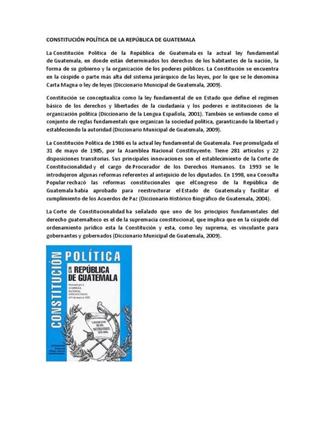 Constitución Política De La República De Guatemala Constitución