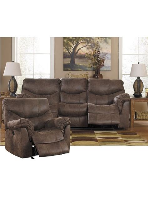 Ashley Alzena Gunsmoke Dual Reclining Sofa And Rock