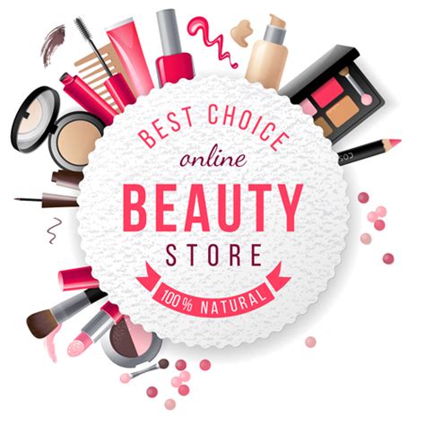 Cosmetic With Beauty Background Vector 01 Free Download