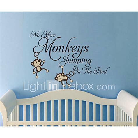 Wall Stickers No More Monkeys Jumping On The Bed Kids Wall Decal