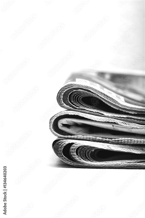 Newspapers Stack Of Newspaper Image In Black And White Stock Photo