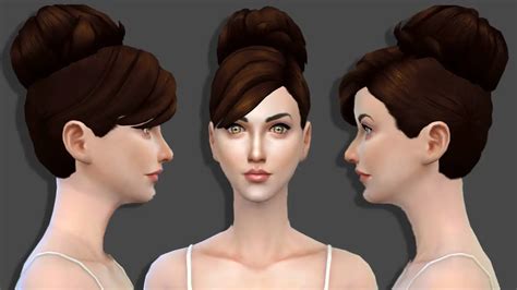 Sims 4 Hairs ~ Enrique Rose Bun Hair