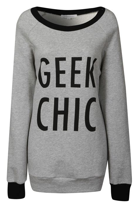 Grey 'Geek Chic' Oversized Sweater | Glamorous UK (totally me) | Geek clothes, Geek chic, Geek 