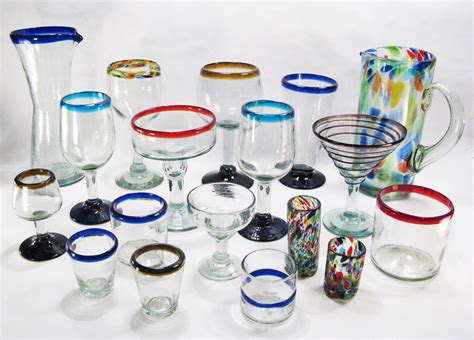 Drinking Glasses Mexican Hand Blown Glass For Your Bar Kitchen And Home Entertainment