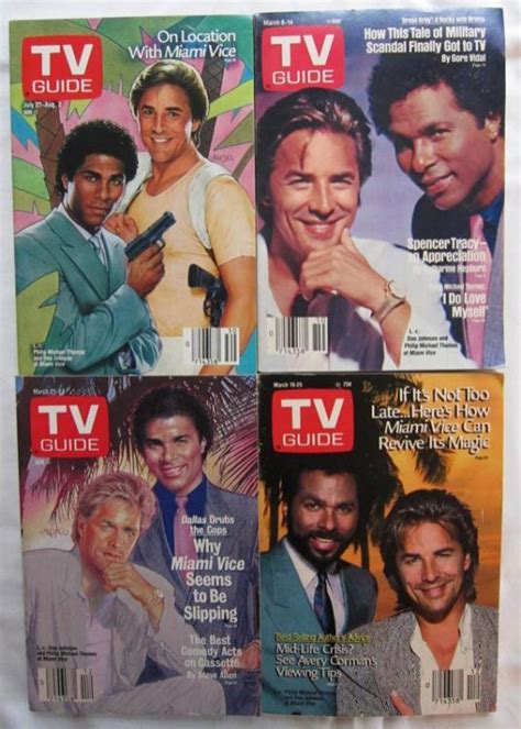 Fs Set Of Four Miami Vice Tv Guide Magazines Miami Vice Collectibles