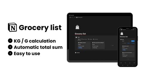 Grocery List Notion Template