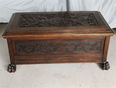 Bargain Johns Antiques Antique Oak Carved Blanket Chest Claw Feet