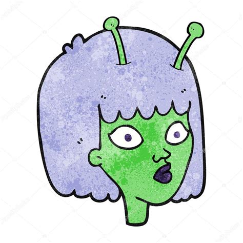 Textured Cartoon Female Alien — Stock Vector © Lineartestpilot 96881372
