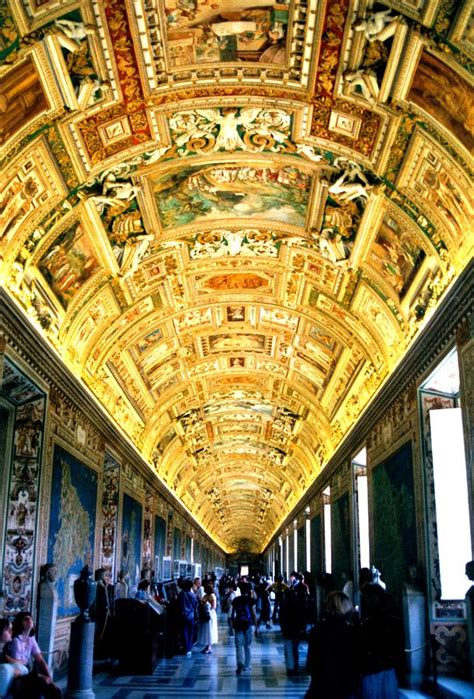 Vatican Hallway Of Maps Gold Ceiling Photograph By Gary Smith Fine