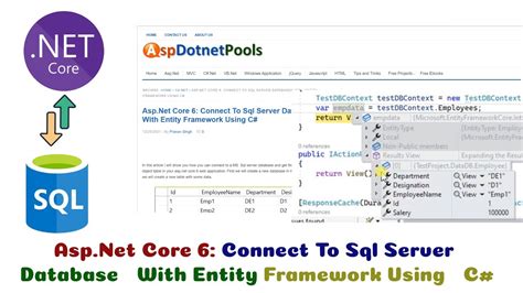 Asp Net Core Connect To Sql Server Database With Entity Framework Using C YouTube