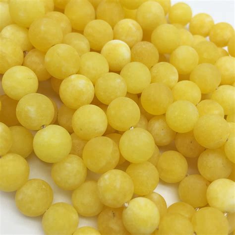 Matte Yellow Jade Round Beads8mm 10mm Gemstone Beads Approx Etsy