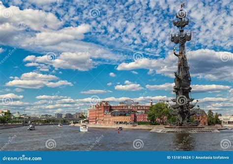 Moscow River And Peter The Great Statue In Moscow Russia Editorial