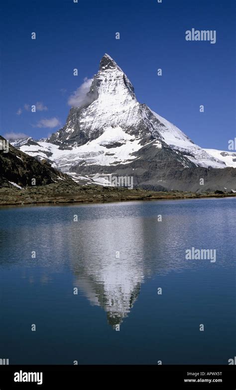 The Matterhorn Reflected In The Riffelsee Stock Photo Alamy