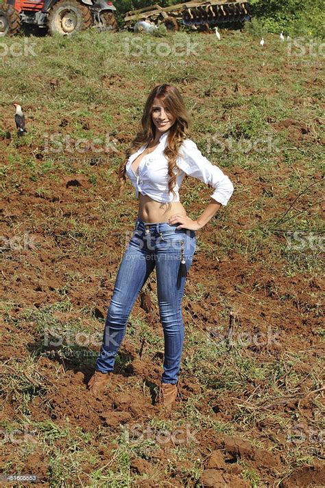 Country Girl Posing At Farm Stock Photo Download Image Now Cowgirl