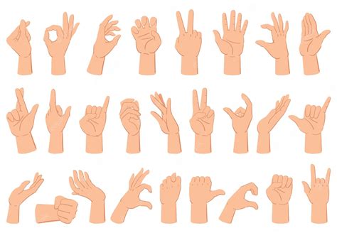 Premium Vector Cartoon Human Hand Expression Gestures Counting
