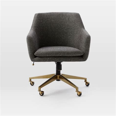 The frame is made of black oak wood. Helvetica Upholstered Office Chair | west elm UK