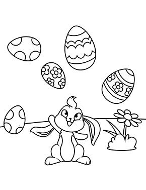 Ausmalbilder ostern, bild osterhasen ausmalbilder, ostern: Ausmalbilder Osterhasen | Osterhase jongliert Eier zum ...