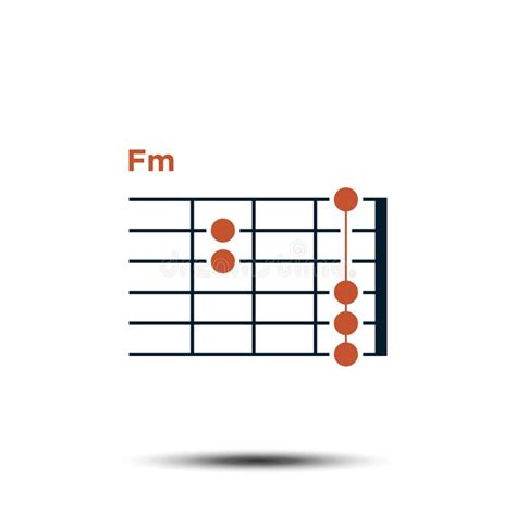 Basic Guitar Chord Chart Icon Vector Template A Key Guitar Chord Stock