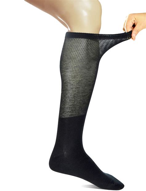 Yomandamor 4 Pairs Mens Over The Calf Compressiondiabetic Dress Socks