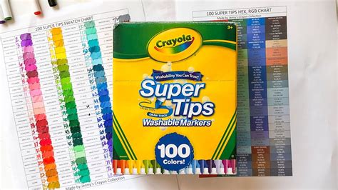 Crayola Supertips 100 Color Chart