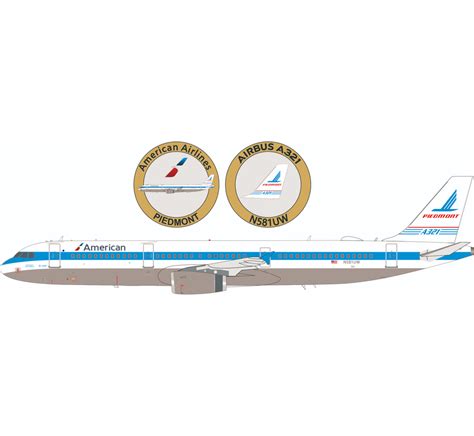 A321 American Piedmont Retro Livery N581UW 1 200 With Stand Coin