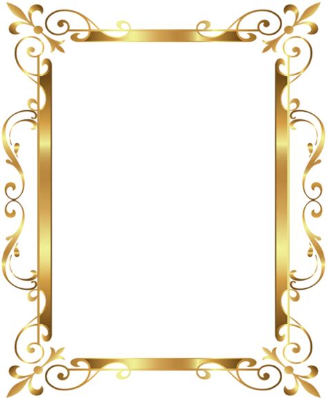 Gold Border Frame Deco Transparent Clip Art Image Clip Art Frames