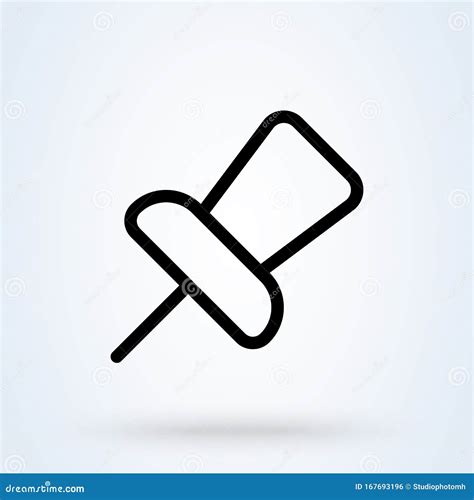 Pushpin Line Simple Vector Modern Icon Design Illustration Stock Vector