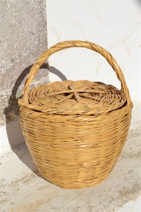 Genuine Large Jane Birkin Basket Bag With Lid Handmade Basket With Lid