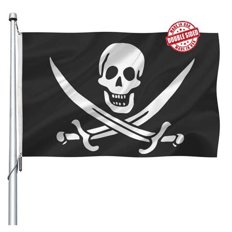 Buy Pirate Jolly Roger Flag 3x5 Outdoor Double Sided Heavy Duty Beach