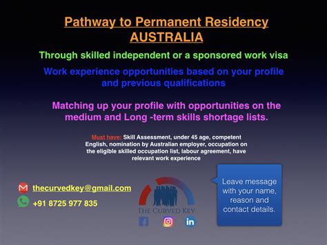 the curved key pathway to permanent residency australia