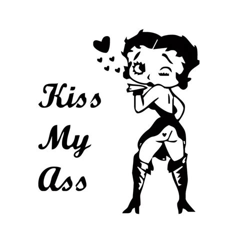 Cm Kiss My Ass Funny Car Sticker Vinyl Decal Personality Free Nude Porn Photos