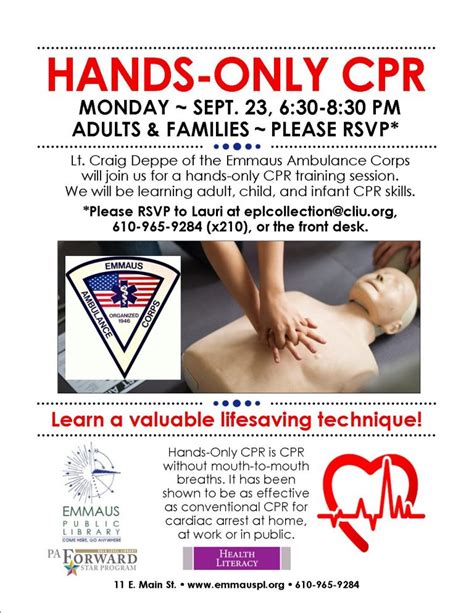 Hands Only Cpr Emmaus Public Library