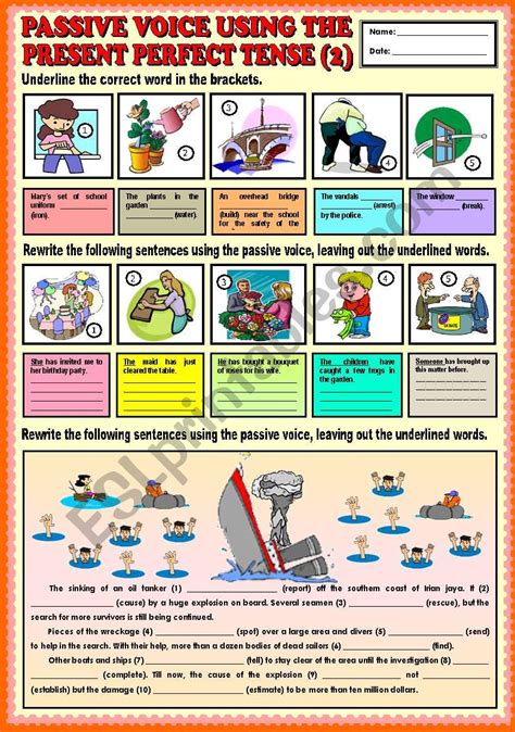 The mona lisa was painted by leonardo da vinci. Passive voice using the present perfect tense part 2 + KEY ...