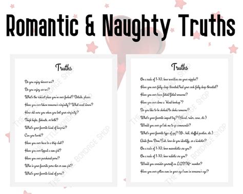 Naughty Game Sexy Truth Or Dare Kinky Valentine S Day Etsy