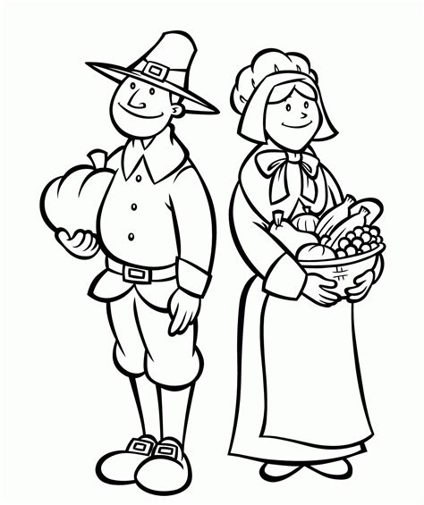 Thanksgiving Coloring Pages Pilgrims Sharing With Indian Coloring