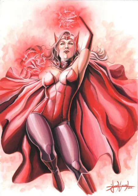 Scarlet Witch By Bruno Junqueira Original Comic Art Drawing Avengers X Picclick