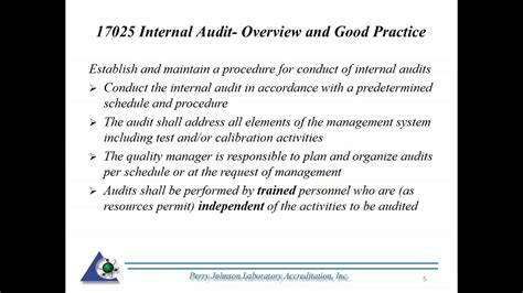 Isoiec 17025 Internal Audit Overview And Good Practice Youtube