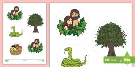 Adam And Eve Creation Story Cut Outs Teacher Made