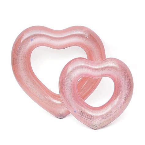 Inflatable Floats And Tubes Bling Heart Shaped Women Swimming Rings Adult Pool Float Party Circle