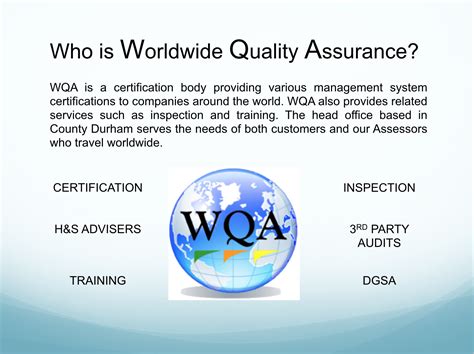Company Profile • Worldwide Quality Assurance
