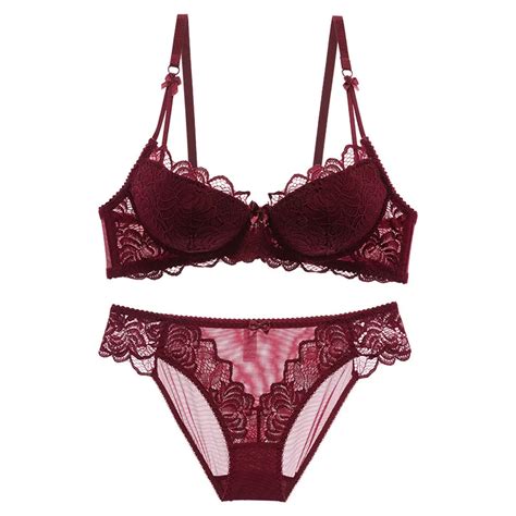 new arrival 2018 lace lingerie women bra brief sets sexy underwear cotton thin cup push up bra