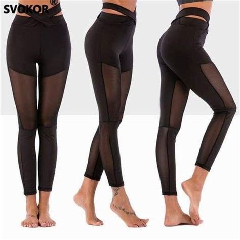 buff ly 2ved8qf svokor casual gothic insert mesh design trousers black capris sportswear
