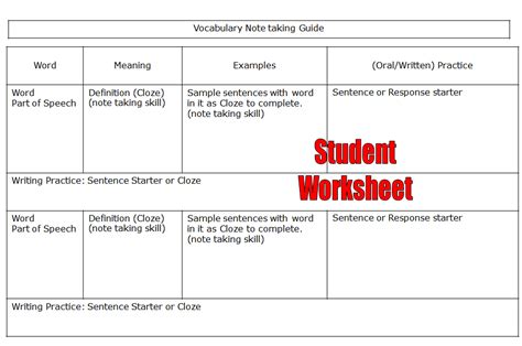 Marzano Vocabulary Worksheet Free Worksheets Samples