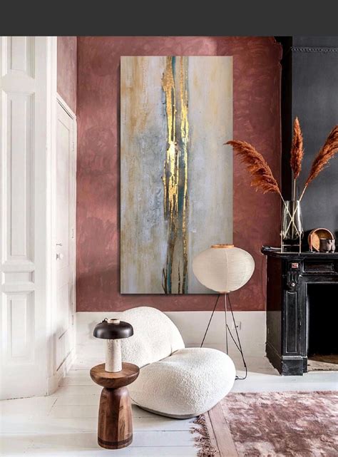 Large Gold Painting Gold Leaf White Gold Wall Art Abstract Etsy